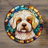 Bichon Frise Circular Glass Suncatcher Worktop Saver
